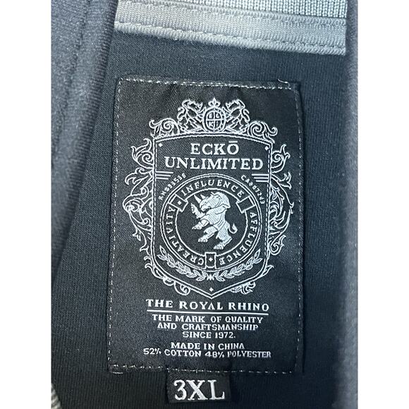 Ecko Unltd Track Jacket Mens 3XL Black Embroidered Full Zip Hip Hop Streetwear - Picture 3 of 11